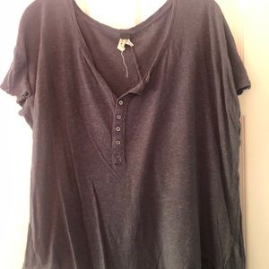 Free People short sleeved button shirt